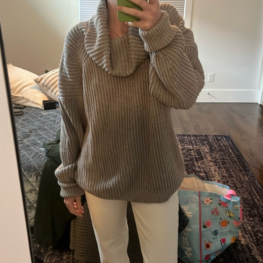 Oversized free people sweater with cowl neck